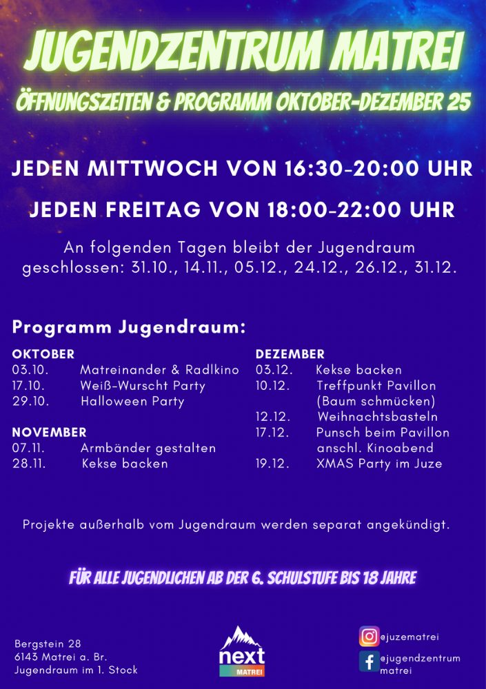 Juze Programm Herbst 20251